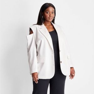 NEW Future Collective Women's Open Shoulder Oversized Blazer